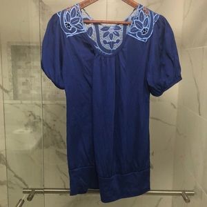 Anthropologie Lace Tee Shirt Size Small